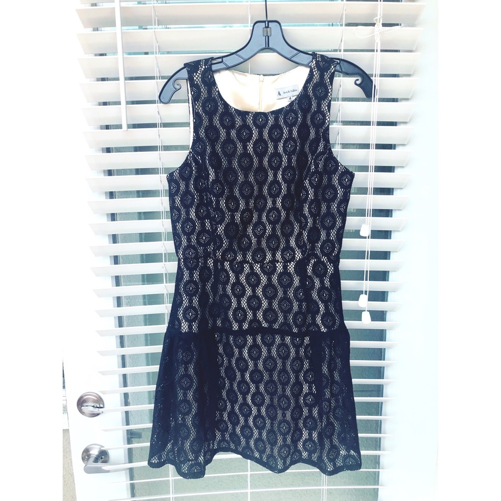Ava and Aidan drop waist black lace dress